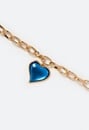 2-Row Mara Link Chain Necklace With Heart Drop