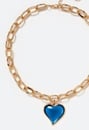 2-Row Mara Link Chain Necklace With Heart Drop