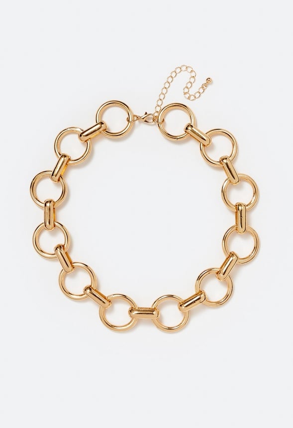 Shae Linked Rings Chain Statement Necklace