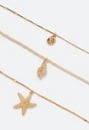 3-Row Bia Necklace With Starfish Drop And Beads