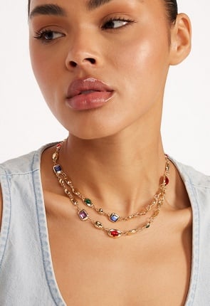 Jona Multicoloured Halo Glass Beads Necklace