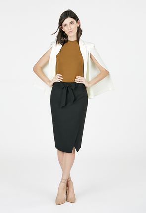 Belted Pencil Skirt