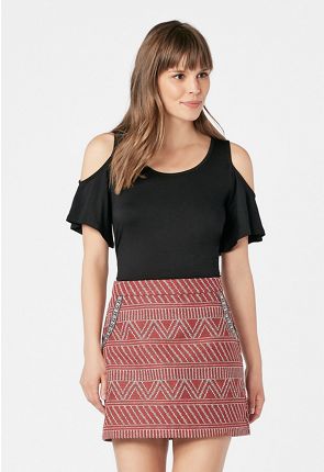 Jacquard A-Line Skirt