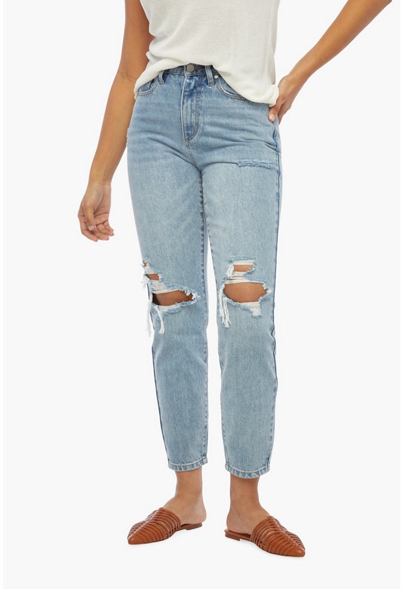 High-Waisted Tapered Jeans