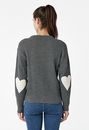 HEART ELBOW PATCH SWEATER