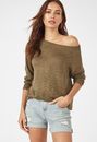 Light Weight Off Shoulder Pullover