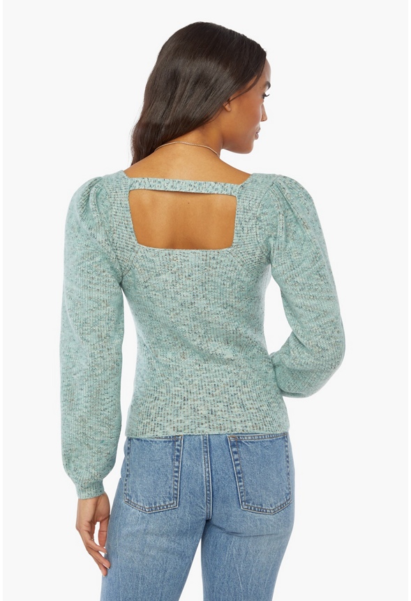 Square Neck Sweater Mynte Shop fabelagtige deals hos JustFab
