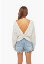 Twist Back Pointelle Sweater