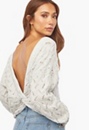 Twist Back Pointelle Sweater
