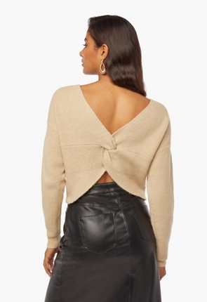 Cozy Twist Back Sweater