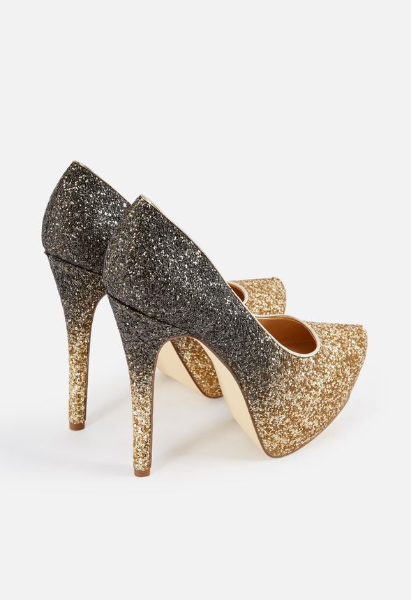 Giuseppah Glitter Platform Pump Shoes in Gold - Get great deals at JustFab