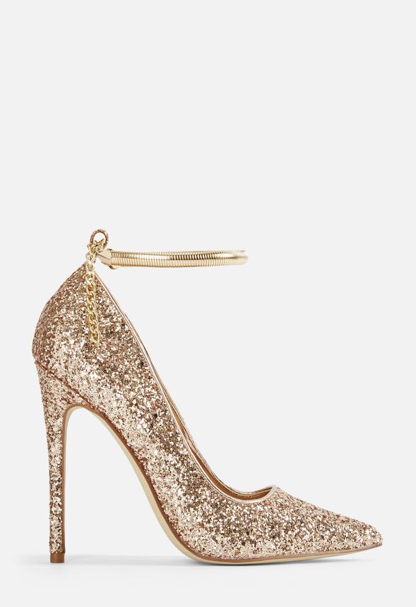 gold glitter court shoes