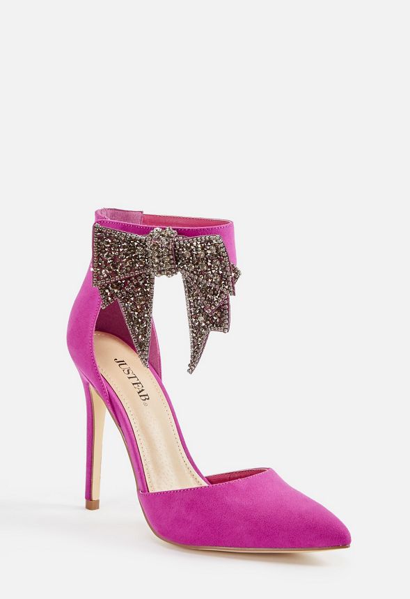 Lucy Bow Courts Shoes in Magenta - Get 