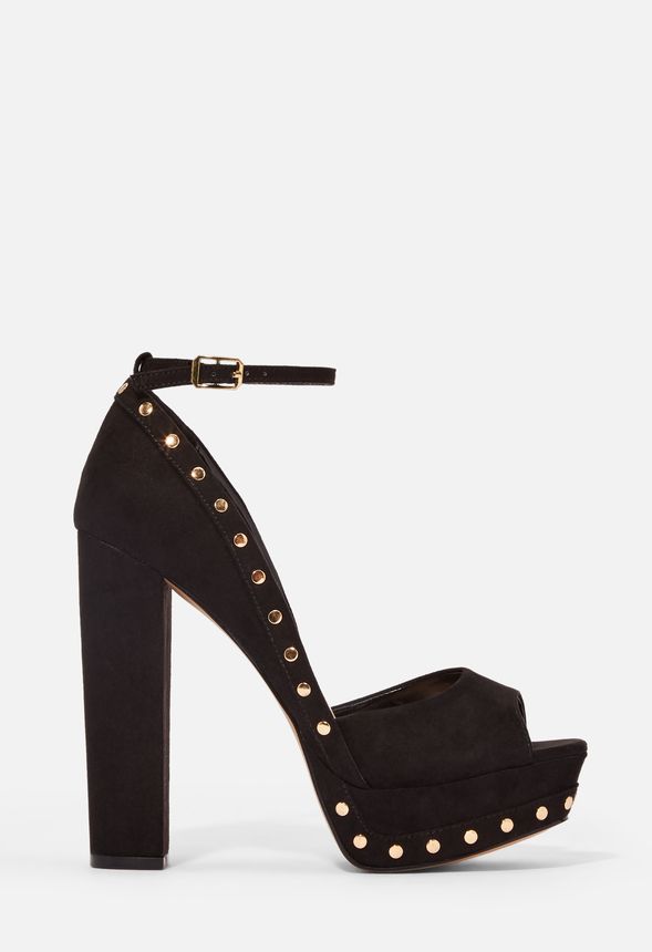 black studded court shoes