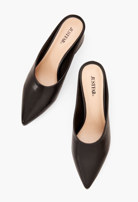 Cleotha Low Block Mule Shoes in Black - Get great deals at JustFab
