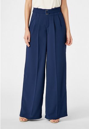 Belted Wide Leg Pants