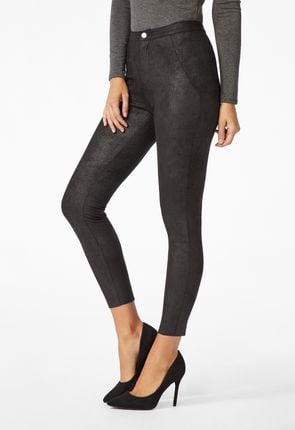 Burnished Faux Leather Pants