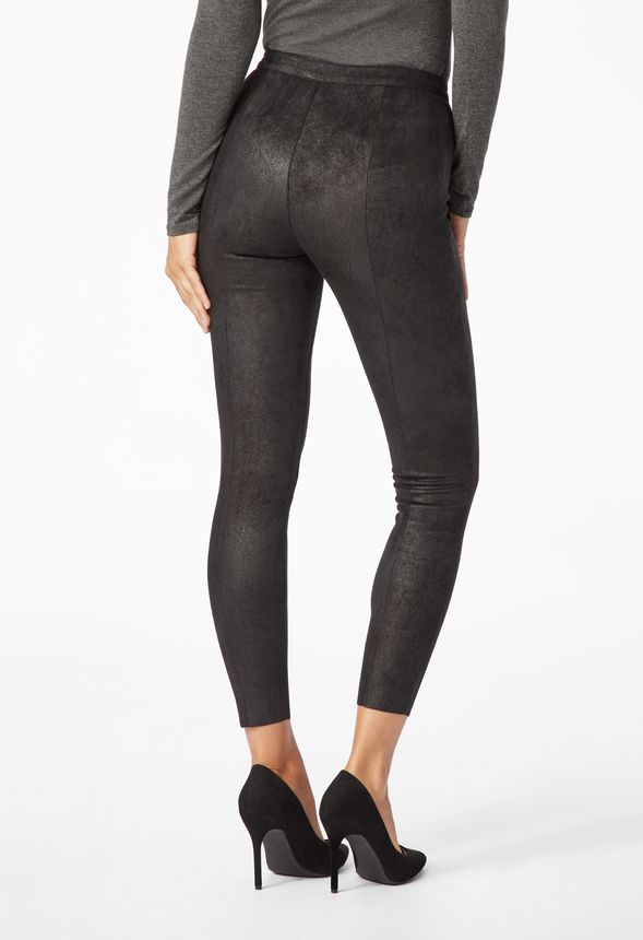 Burnished Faux Leather Pants