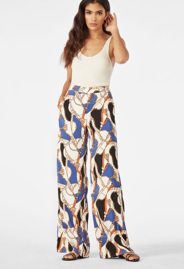 Chain Printed Palazzo Pants Clothing in CHAIN PRINT - Get great deals at  JustFab