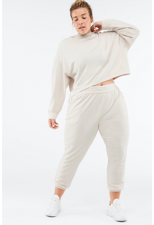 Eco-Conscious Slim Sweatpants Plus Size in GREY MIST - Get great