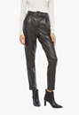 Belted Faux Leather Trousers