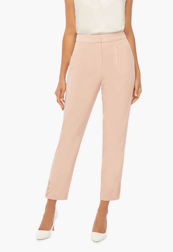 Audrey Buttoned Down Hem Trousers Clothing in ROSE SMOKE - Get