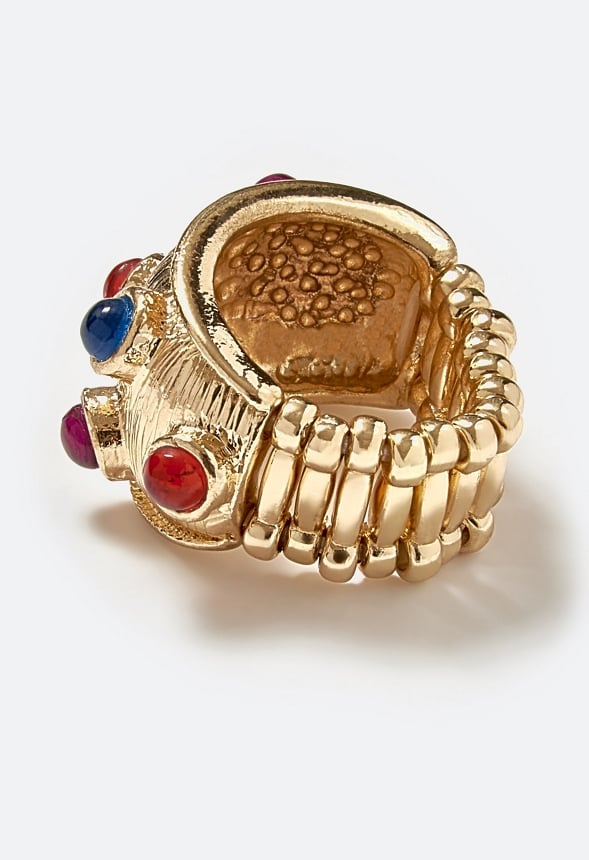 Dara Multicolor Resin Stones Boho Single Ring