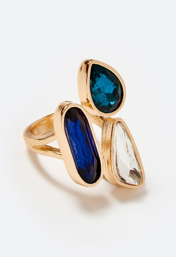 Mora Tonal Blue Glass Stones Ring