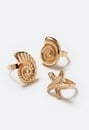 3-Pack Naya Adjustable Mix Metal Shell Rings