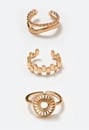 3-Pack Brie Open Back Boho Metal Rings