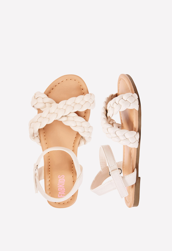 Puffy Braided Criss Cross Strap Sandal