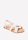 Puffy Braided Criss Cross Strap Sandal