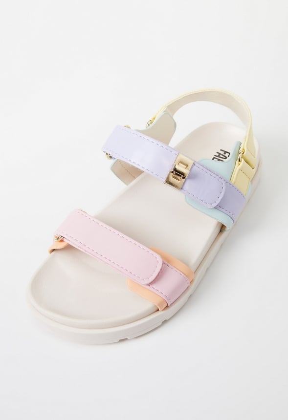 Platform Faux Leather Buckle Sandal