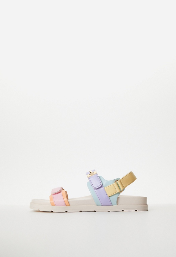 Platform Faux Leather Buckle Sandal