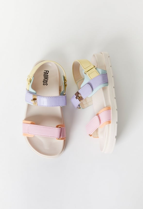 Platform Faux Leather Buckle Sandal