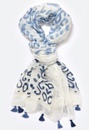 Cleo Blue Paisley Print Scarf