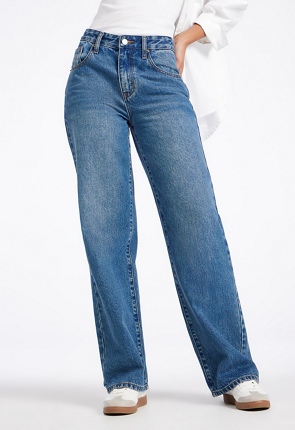 Billie Jeans mit mittlerem Bund und geraden Bein