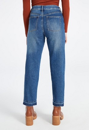 Jeans rectos tobilleros de tiro medio Tristan
