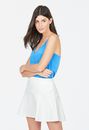Mesh Paneled Peplum Skirt