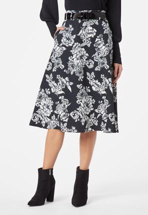 Belted Midi Skirt