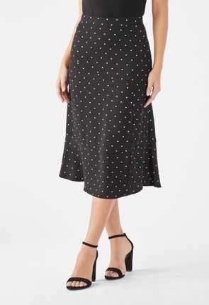 Asymmetrical Hem Midi Skirt