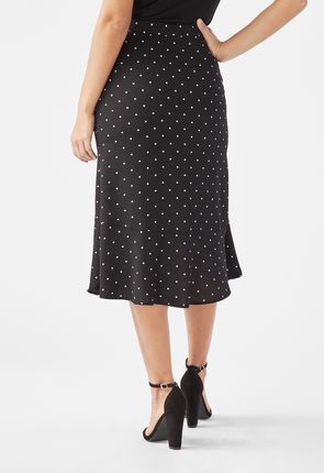 Asymmetrical Hem Midi Skirt