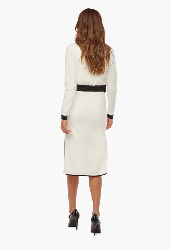 Colour Blocked Jumper Knit Midi Skirt