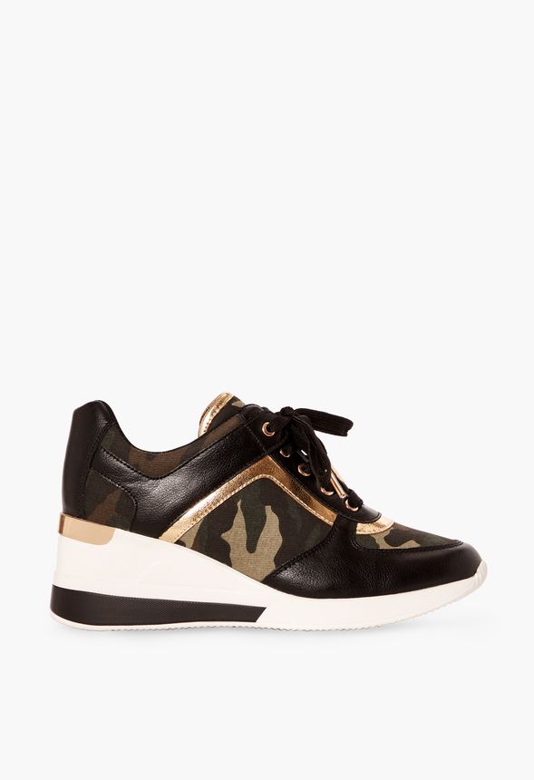 Siara Wedge Trainers Shoes in Camo - Get great deals at JustFab