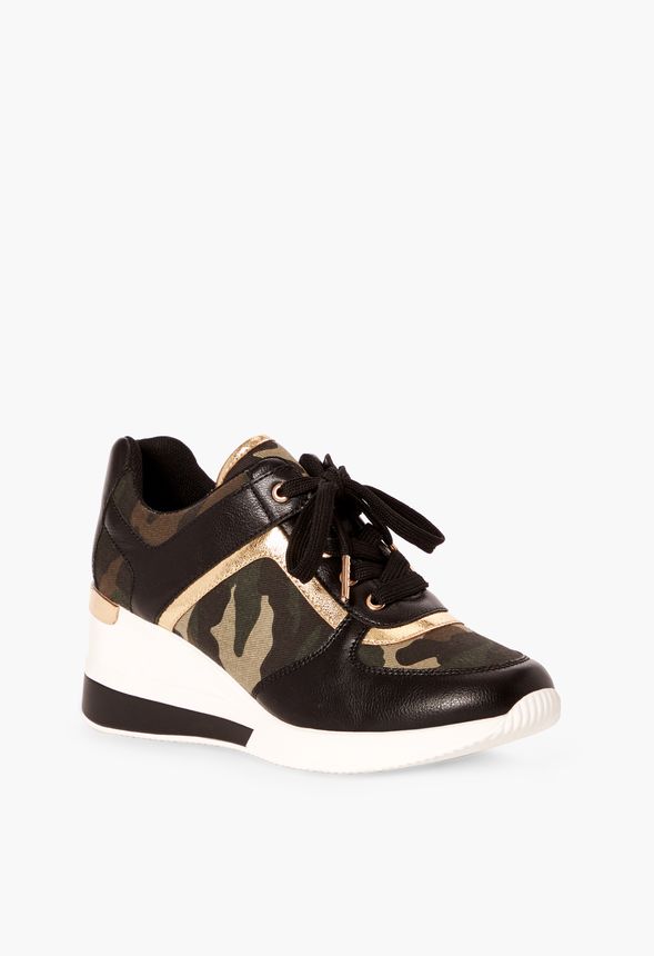 Chaussures Baskets compensées Siara en Camouflage Livraison gratuite