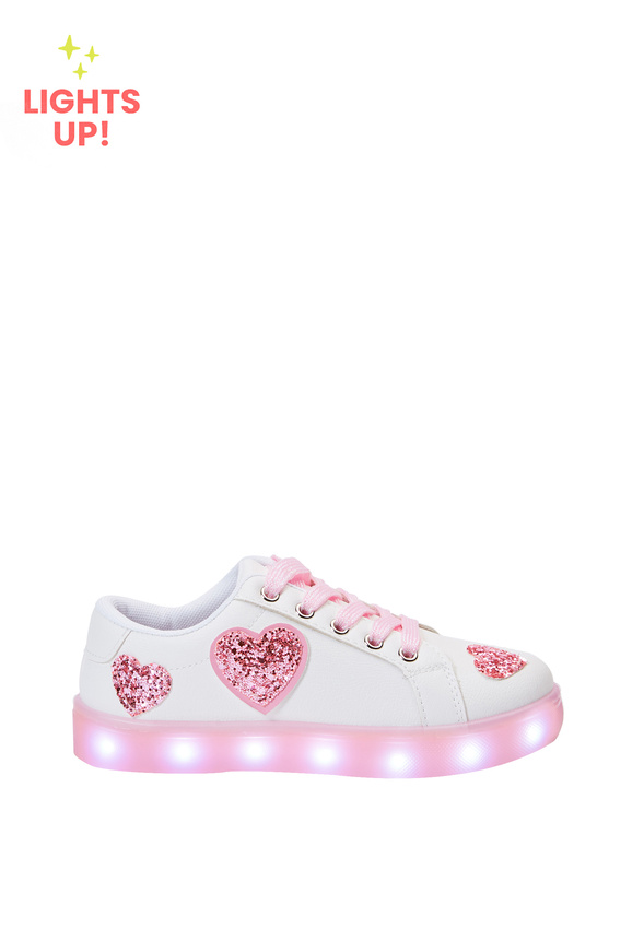 Glitter Hearts Light Up Trainers