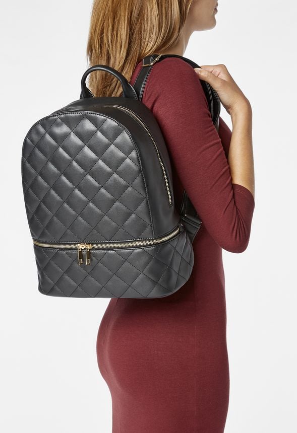Quilted Queen Backpack Bags in Black Get great deals at JustFab