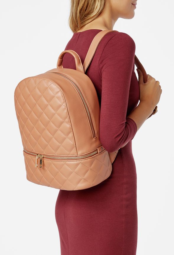 Quilted Queen Backpack Bags in TERRACOTTA Get great deals at JustFab