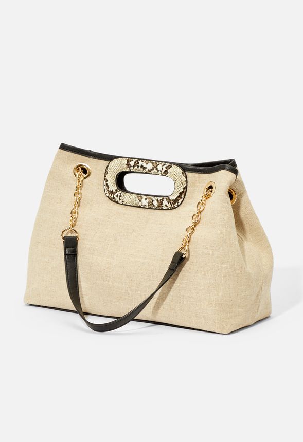 Väskor Cutout Handle Hobo Bag i LINENBLACK Fantastiska Väskor Cutout Handle Hobo Bag i LINENBLACK Fantastiska