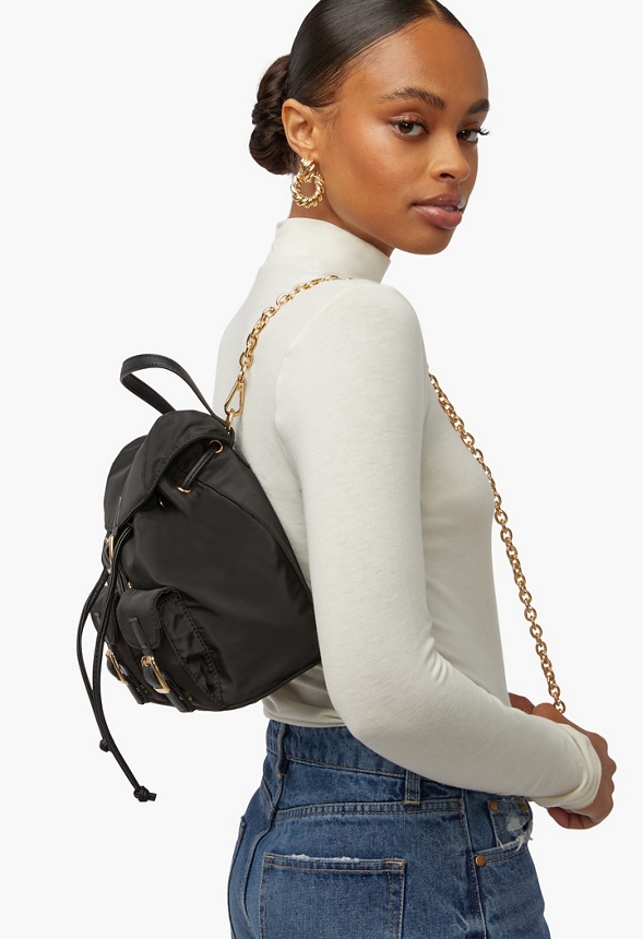 Nylon Backpack With Convertible Straps